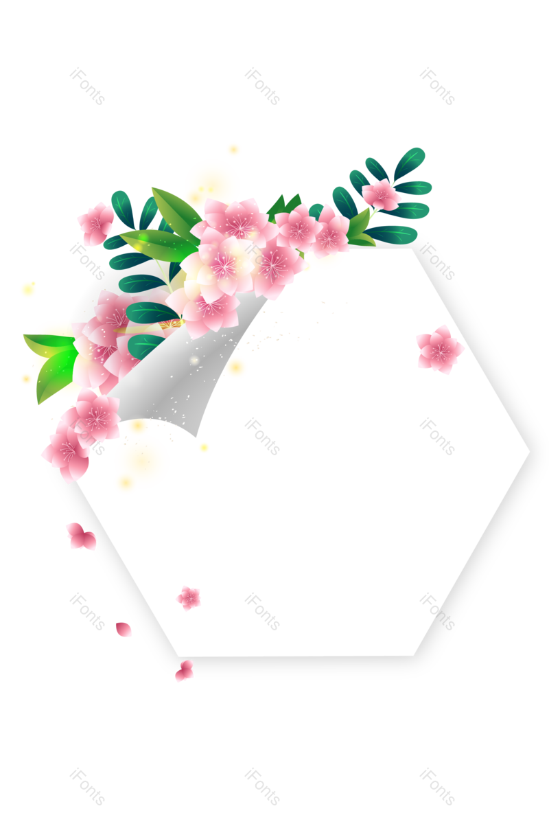 边框图片,矢量素材元素,花草PNG,春天免抠素材